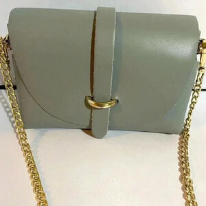 Pelle grey leather crossbody handbag